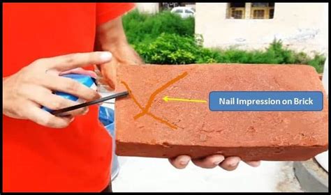 hardness test procedure for bricks|bricks size test.